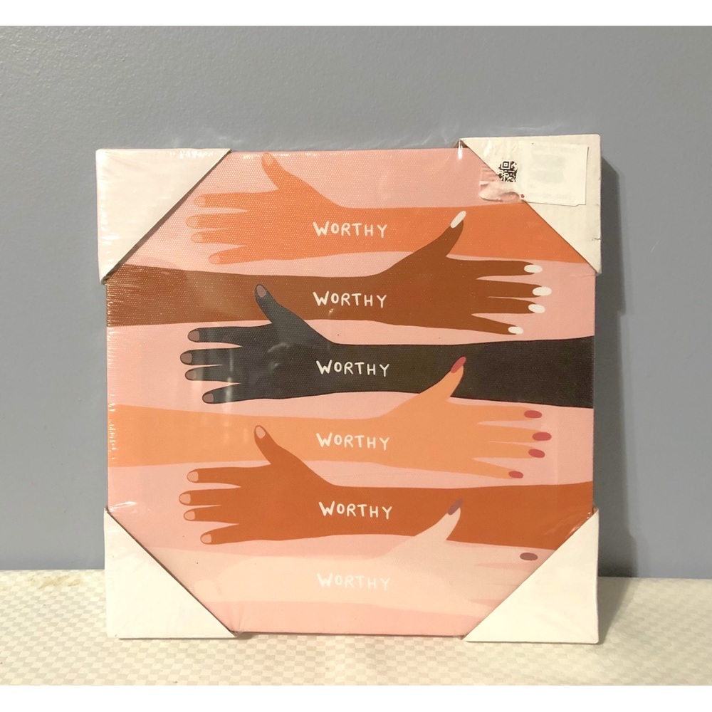 Design Works 10"x10" Worthy Canvas Wall Art, NEW